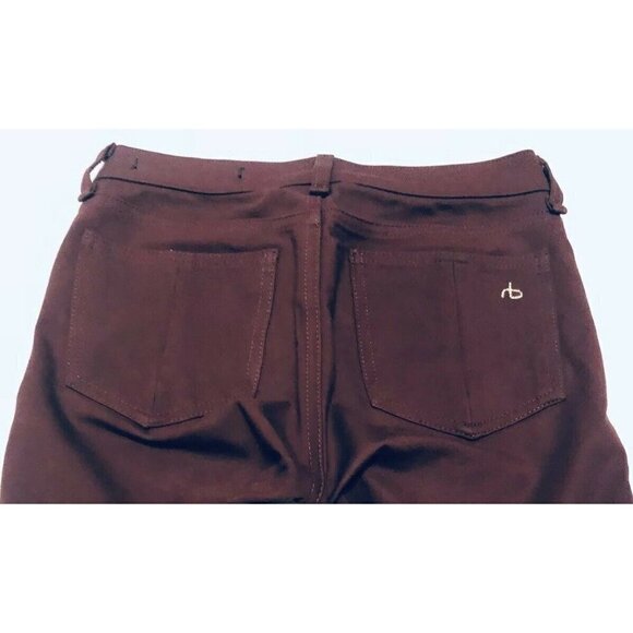Rag & Bone Womens Size 25 Burgundy Ponte Leggings Jeans Mid Rise Boho - Picture 6 of 10
